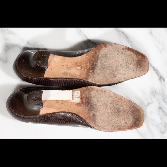 Vintage Joan & David Brown Leather Heels - Picture 6 of 10